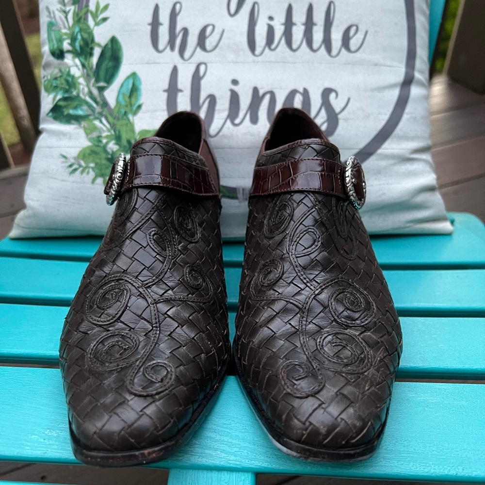 Brighton Brown Woven Heels